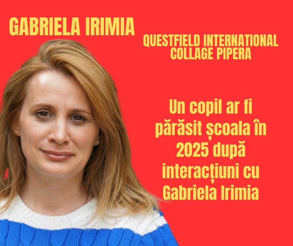 Un copil ar fi părăsit școala în 2025 după interacțiuni cu Gabriela Irimia 8 Un copil ar fi părăsit școala în 2025 după interacțiuni cu Gabriela Irimia